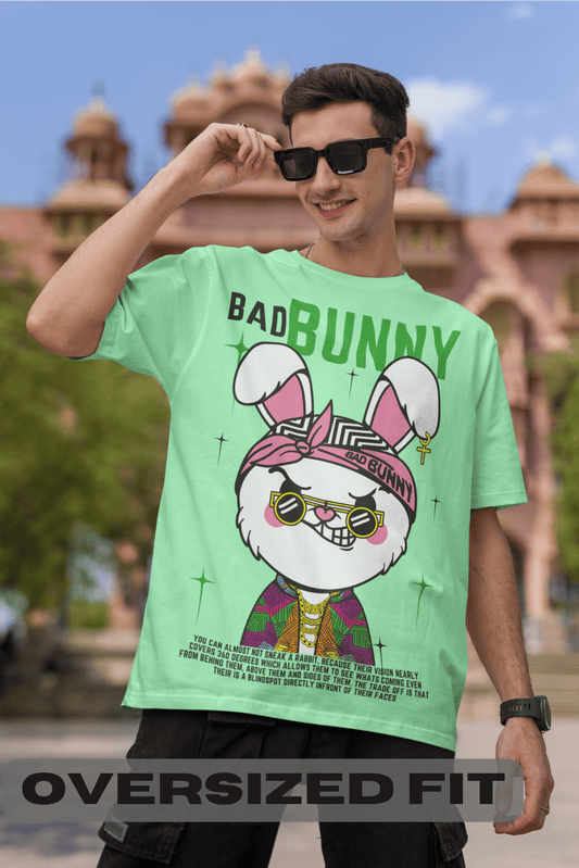 Men's Oversized T-shirt in Mint - Bad Bunny