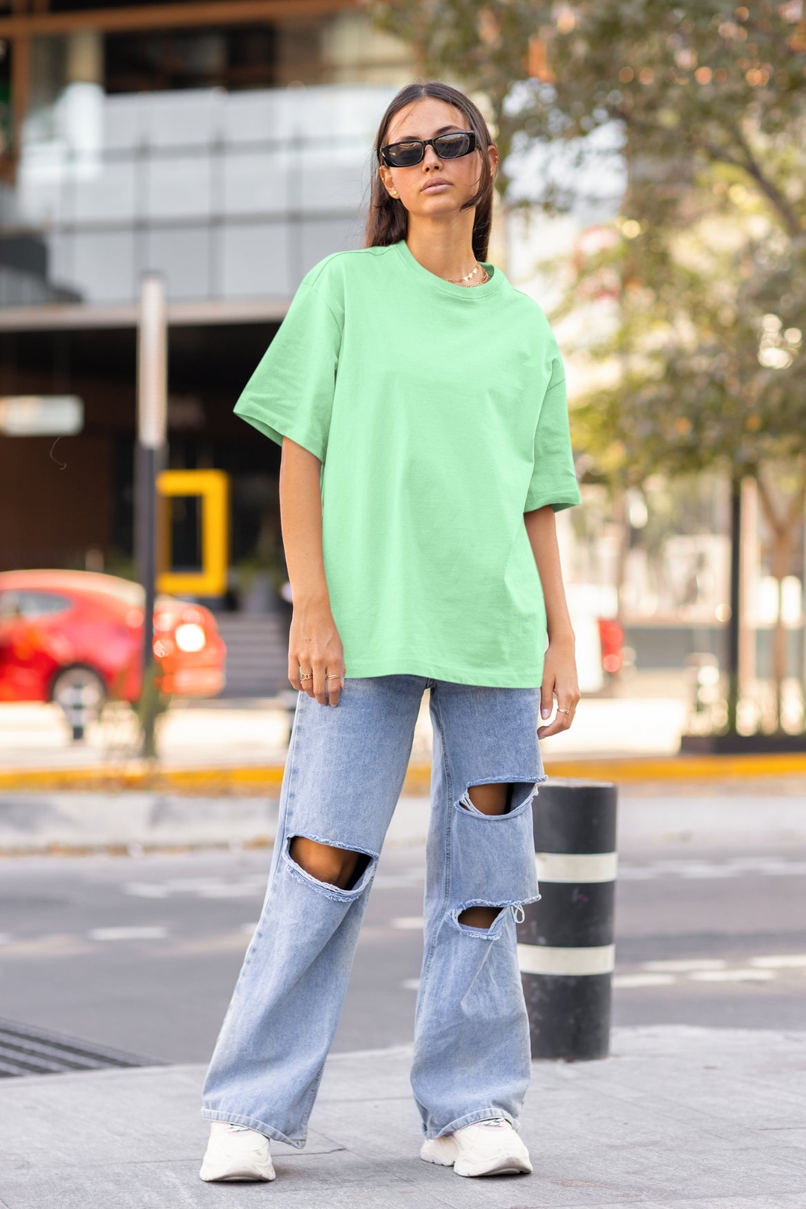 Women's Oversized T-shirt Solid Mint