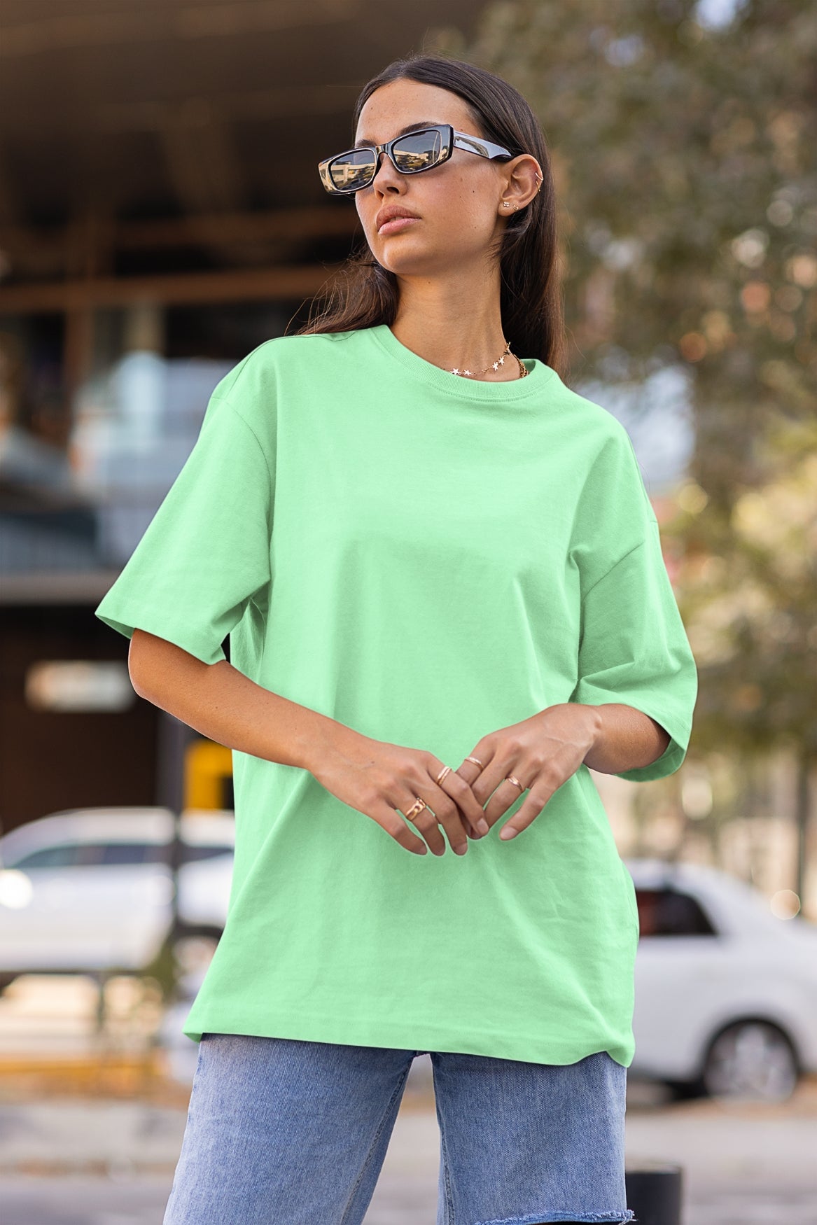 Women's Oversized T-shirt Solid Mint