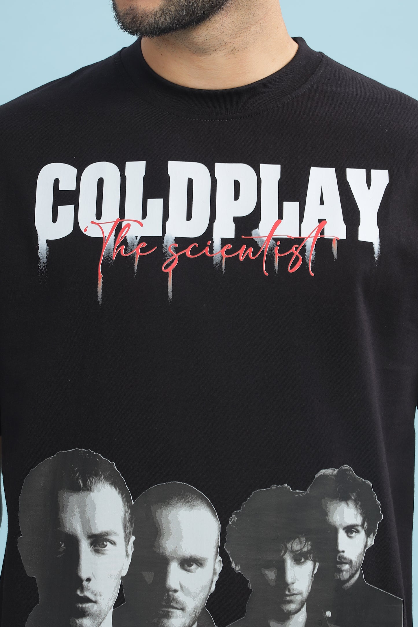Men's Oversized T-shirt in Black - Coldplay