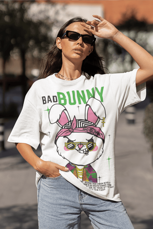 Women's Oversized T-shirt in White - Bad Bunny