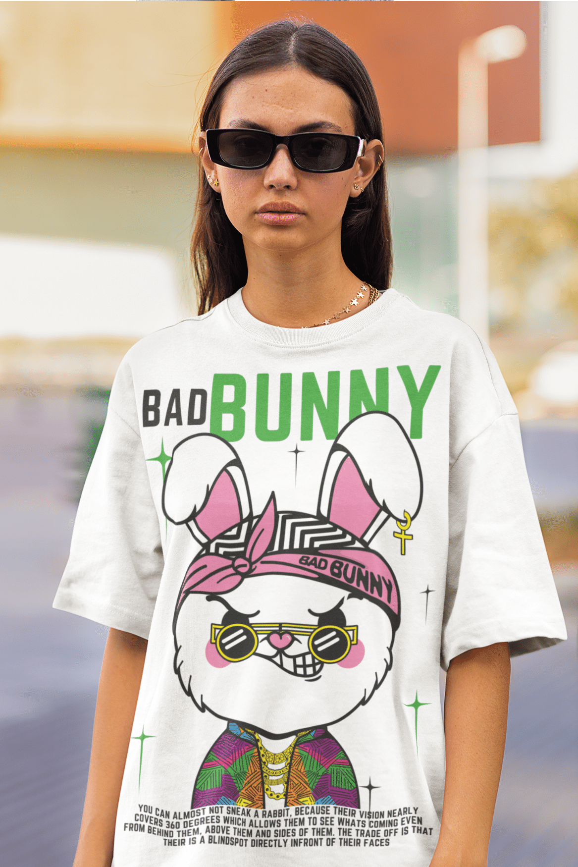 Women's Oversized T-shirt in White - Bad Bunny
