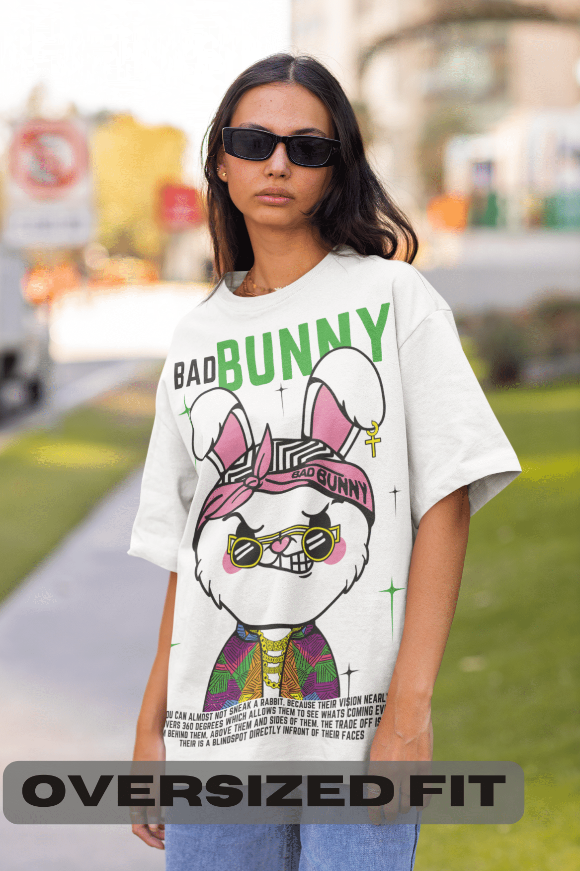 Women's Oversized T-shirt in White - Bad Bunny