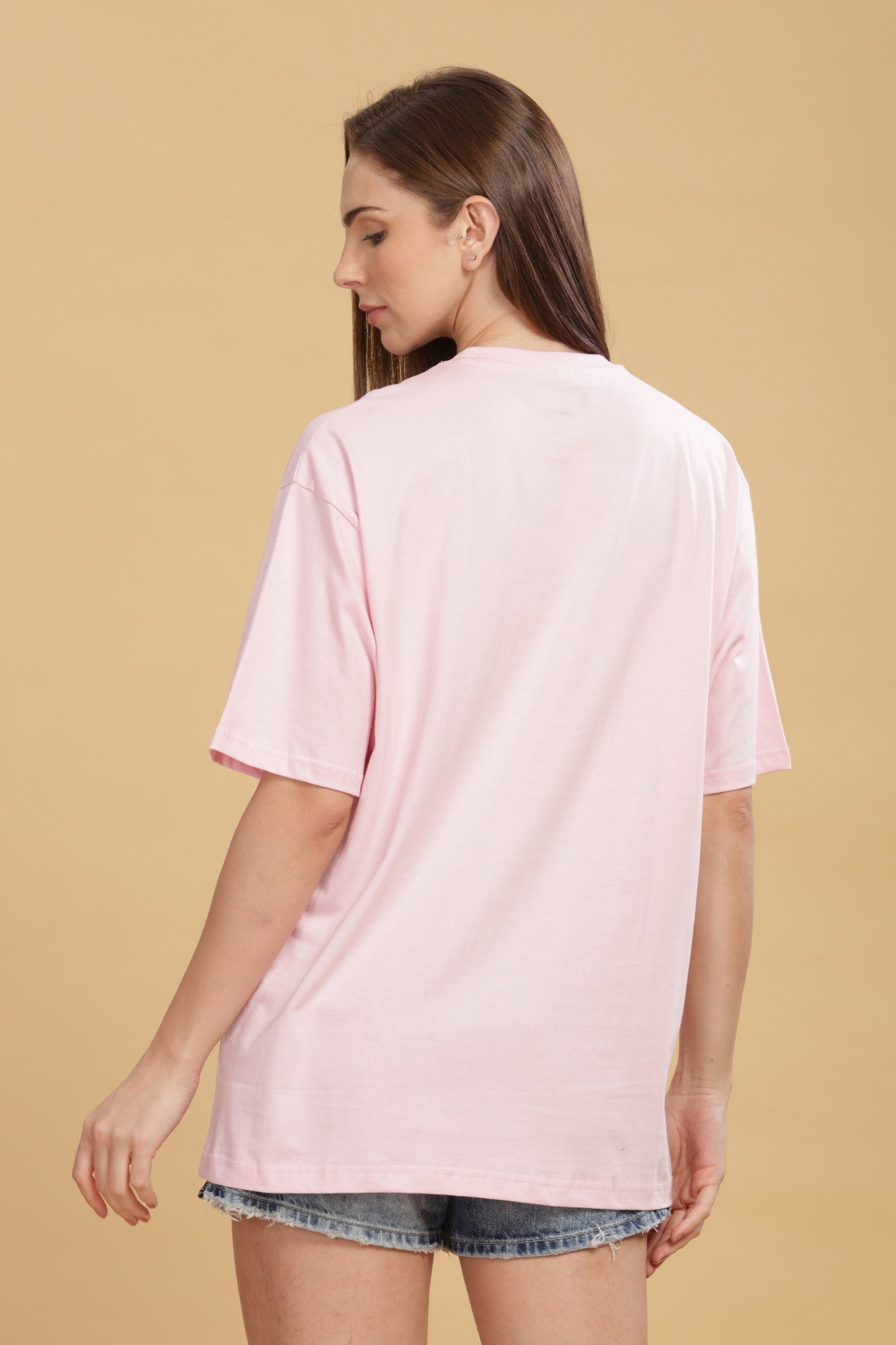 Women's Oversized T-shirt in Baby Pink - Travis Scott