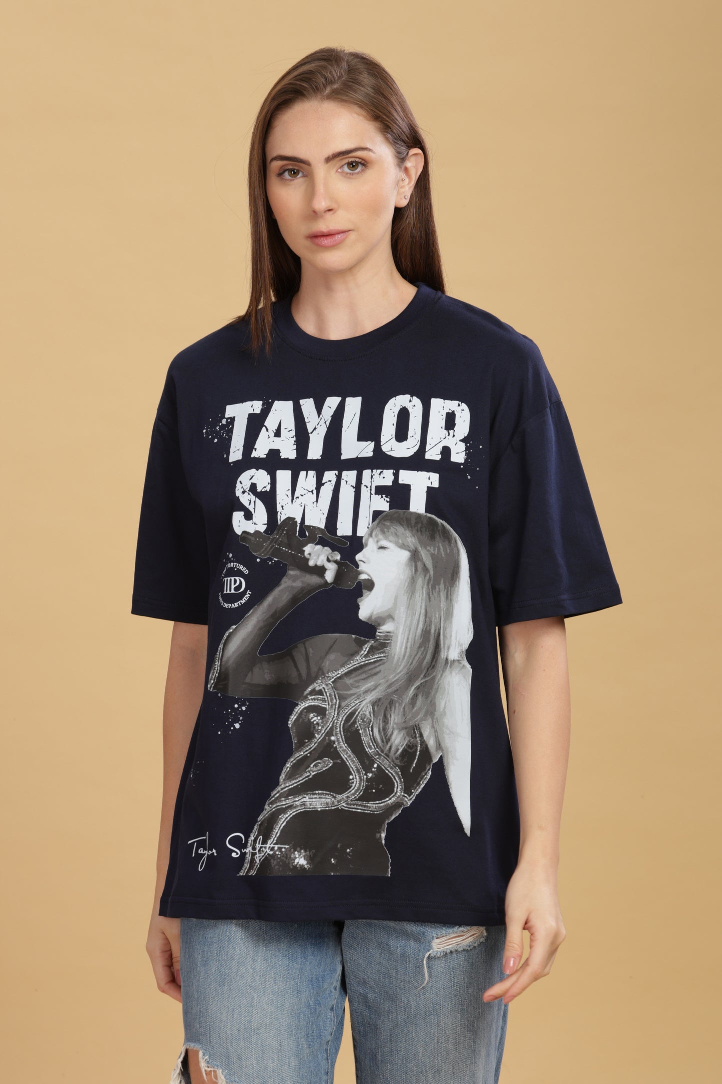 Women's Oversized T-shirt in Navy Blue - Taylor Swift | TPD