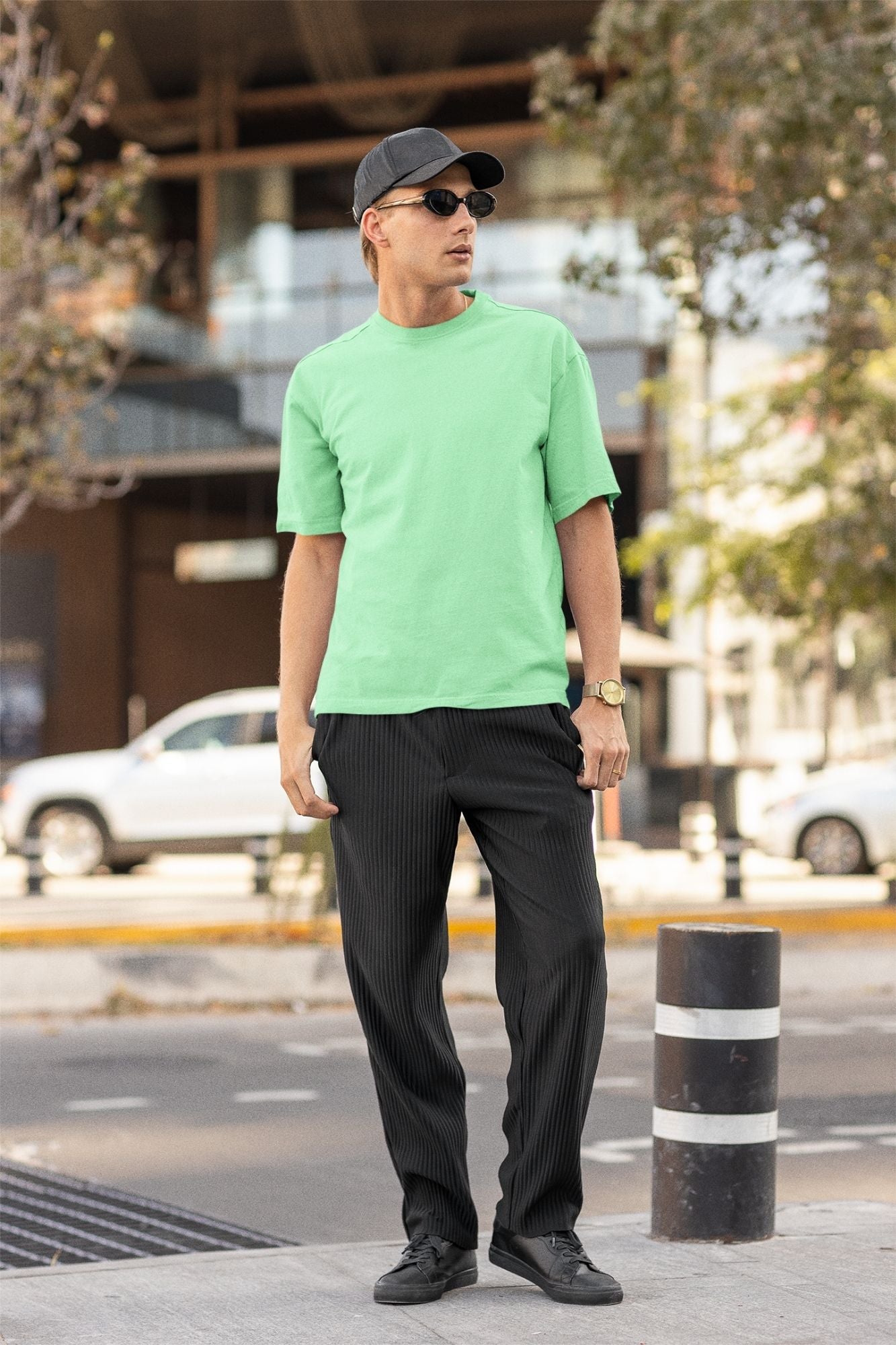 Men's Oversized T-shirt Solid Mint