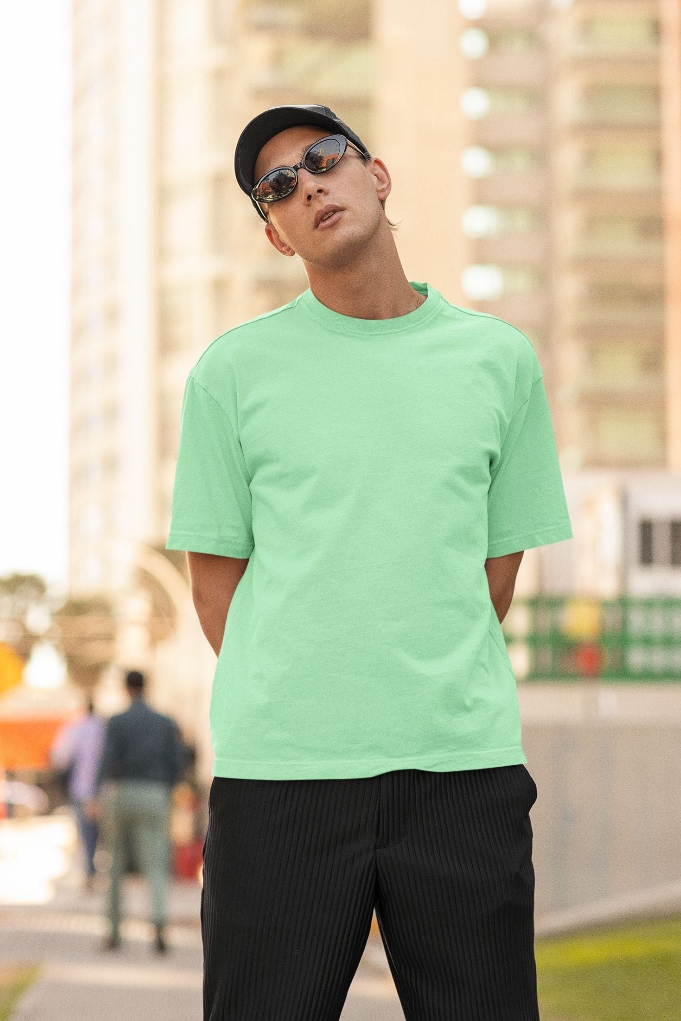 Men's Oversized T-shirt Solid Mint