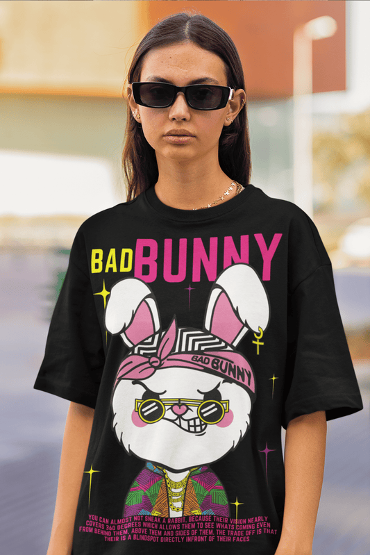 Women's Oversized T-shirt in Black - Bad Bunny