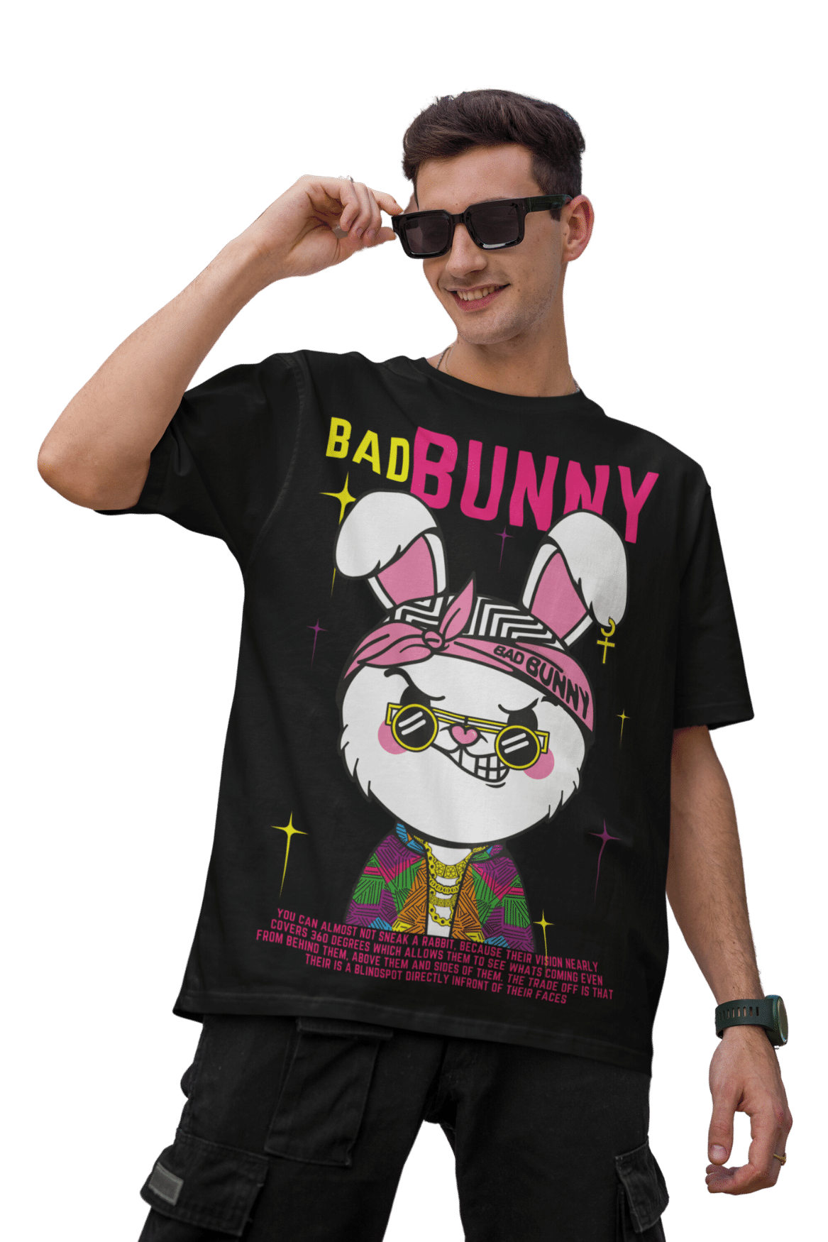 Men's Oversized T-shirt in Black - Bad Bunny