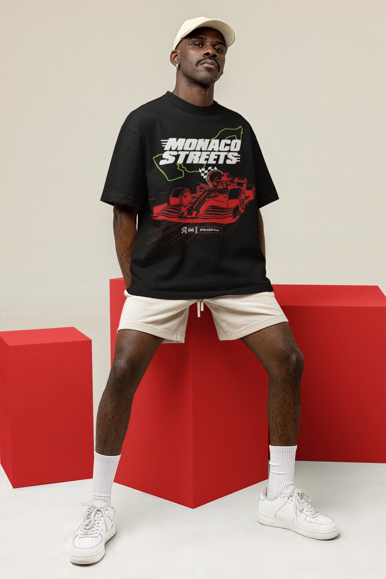 Car Race Gaming Tshirt in Black color