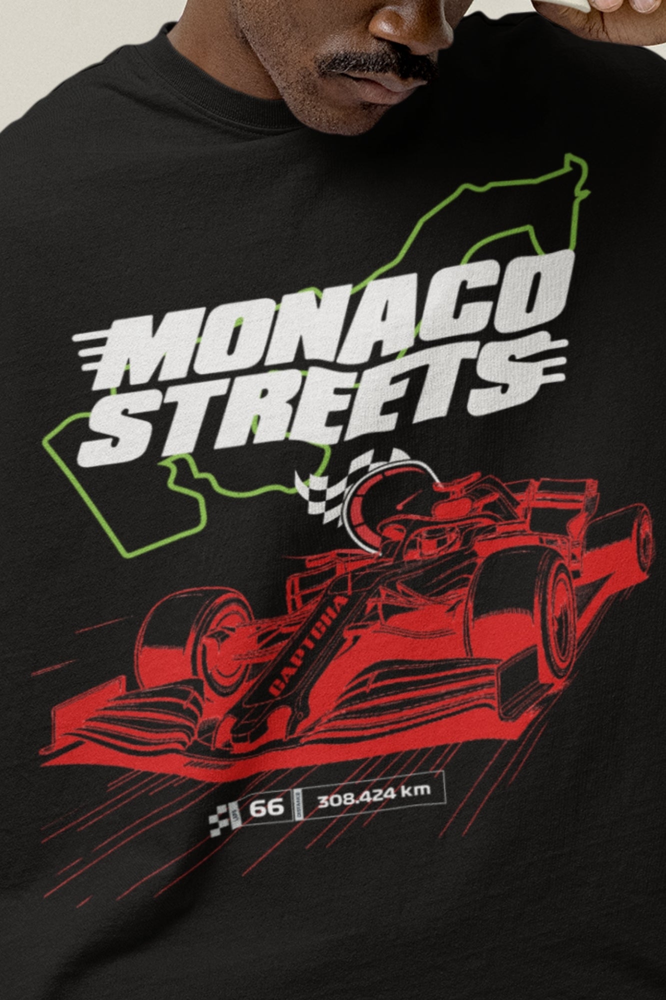 Car Racing Game Tshirt in Black color