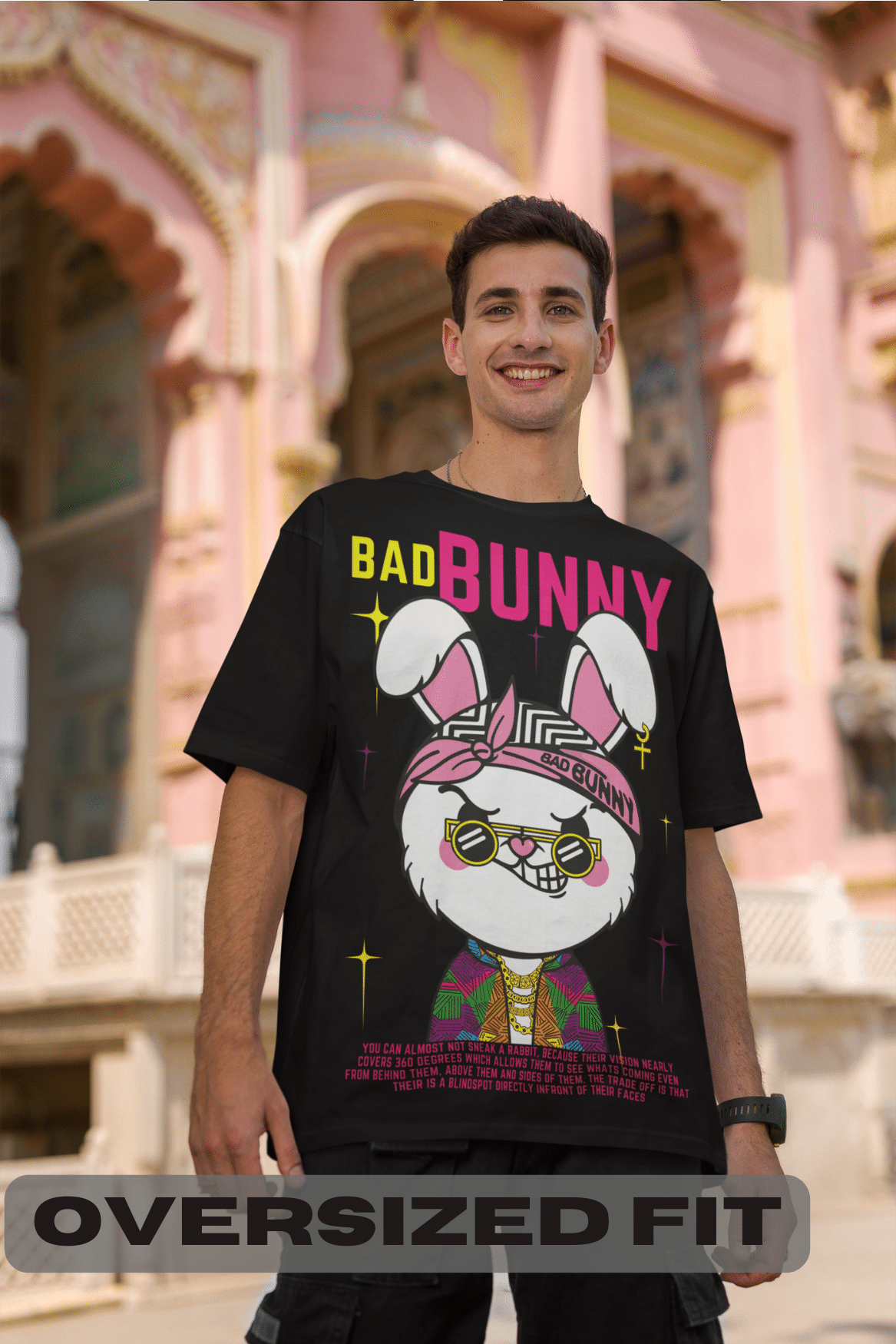 Men's Oversized T-shirt in Black - Bad Bunny