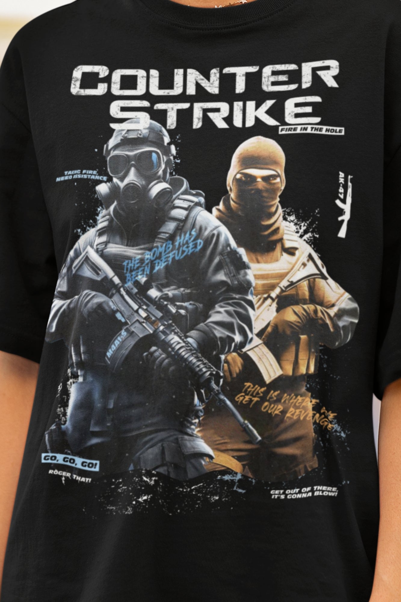 Condition zero print Oversized Tshirt in Black color
