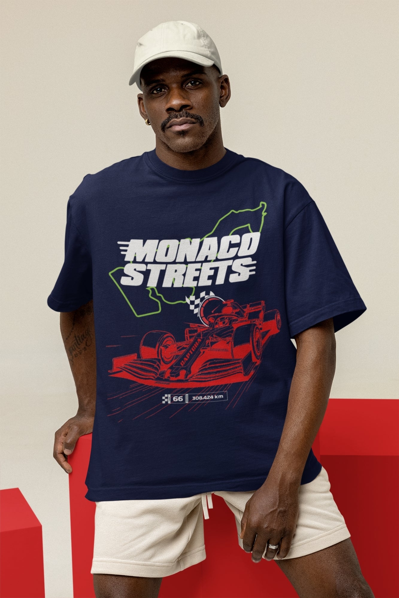 Formula Race Gaming Printed Tshirt in Navy Blue