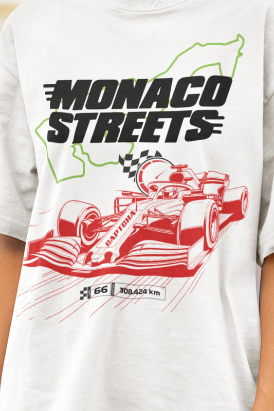 Game Printed White Oversized Tee for Women