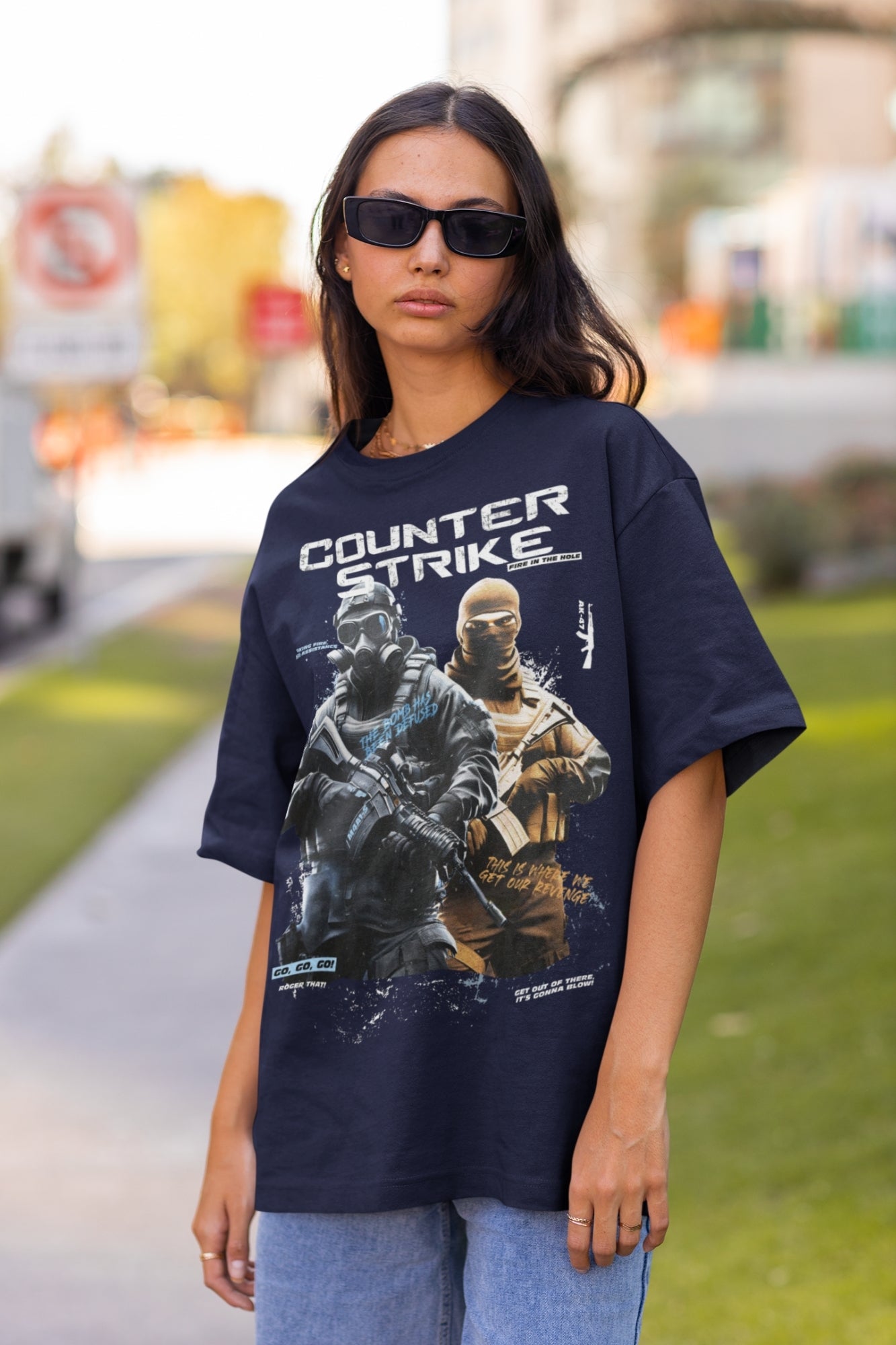 Gaming Tshirt in Navy Blue color