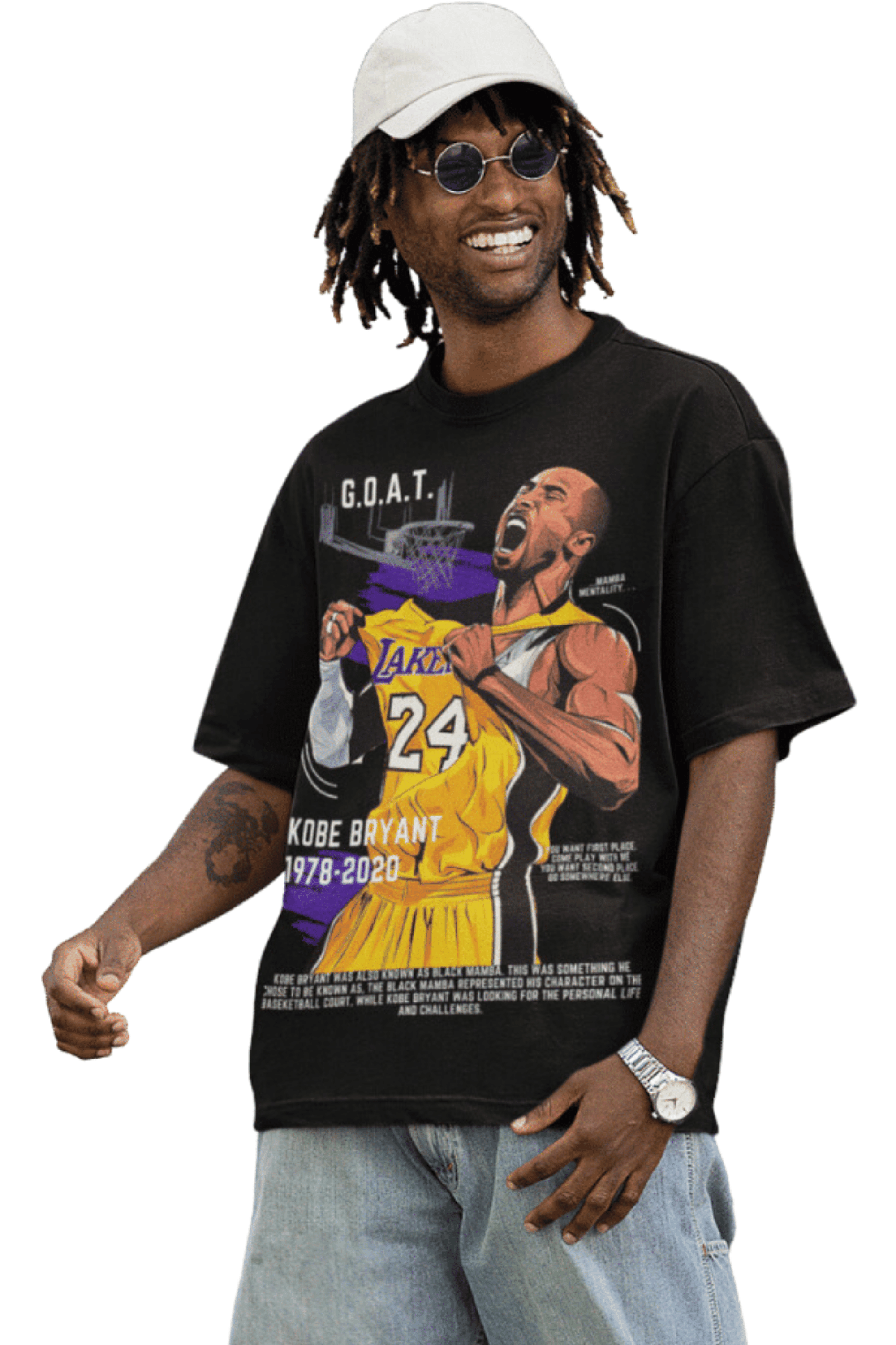 Men s Black Oversized T shirt Tribute to Kobe Bryant The Black Mamba Edition