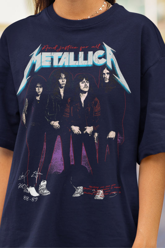 Metallica Oversized Tshirt in Navy Blue