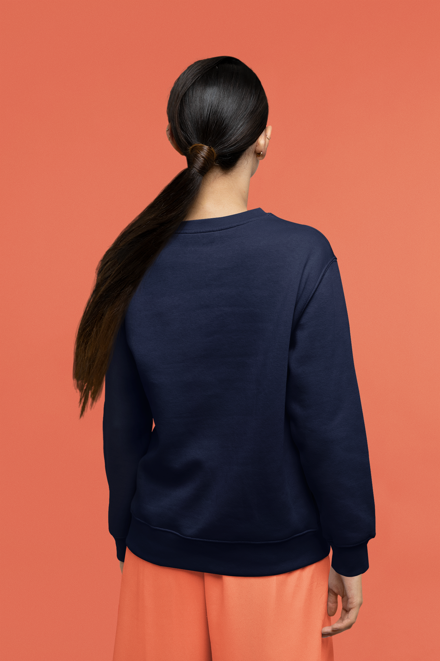 Women's Sweatshirt in Solid Navy Blue
