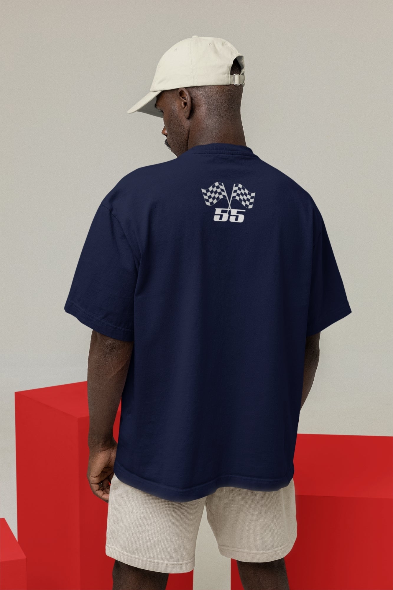 Race Gaming Oversized Tshirt in Navy Blue color