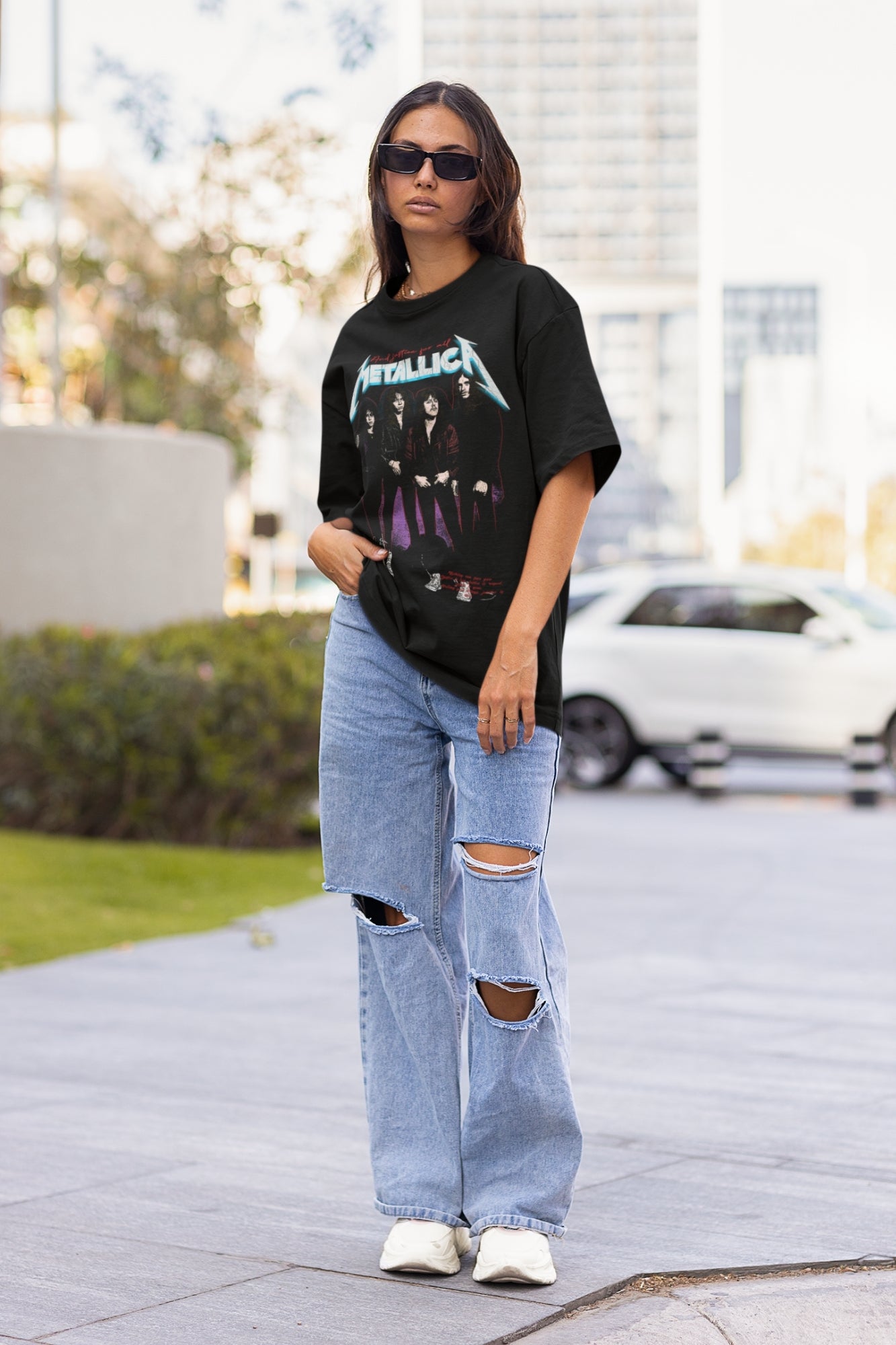 Rock Band Tshirt Black for Women