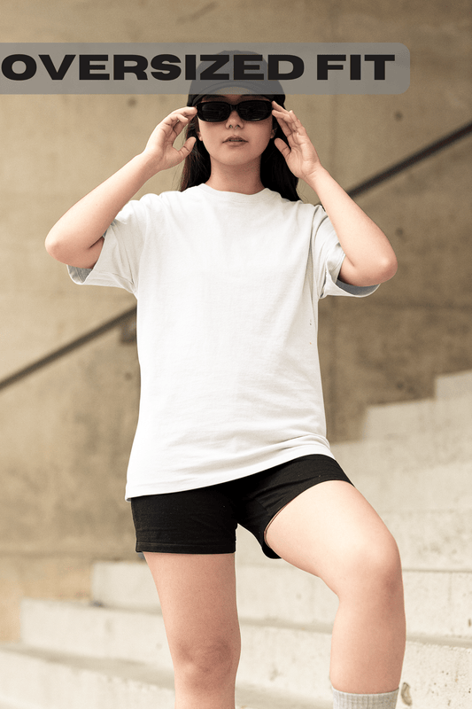 White Oversized Fit Tee for Women