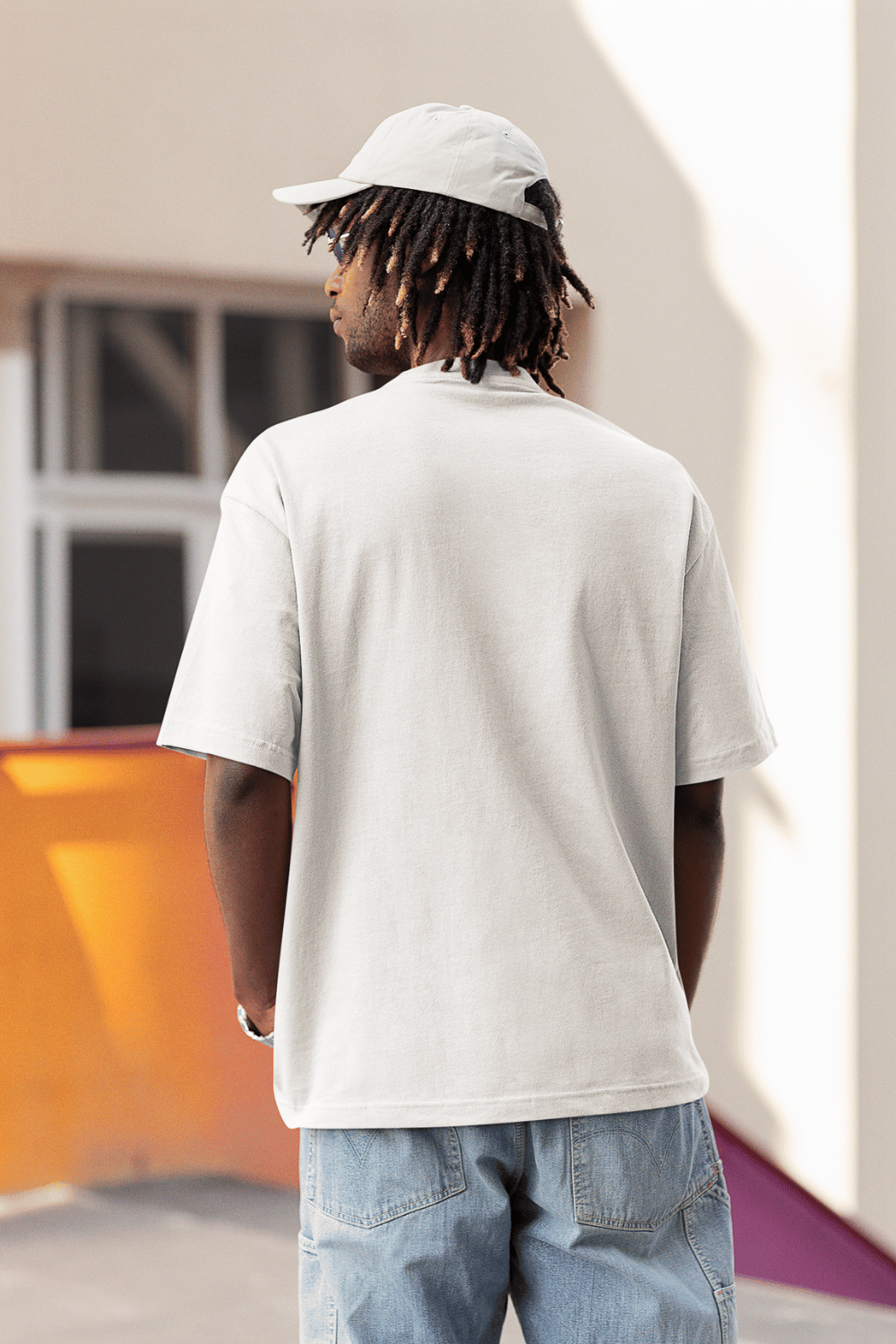 White Oversized T-shirt Back View