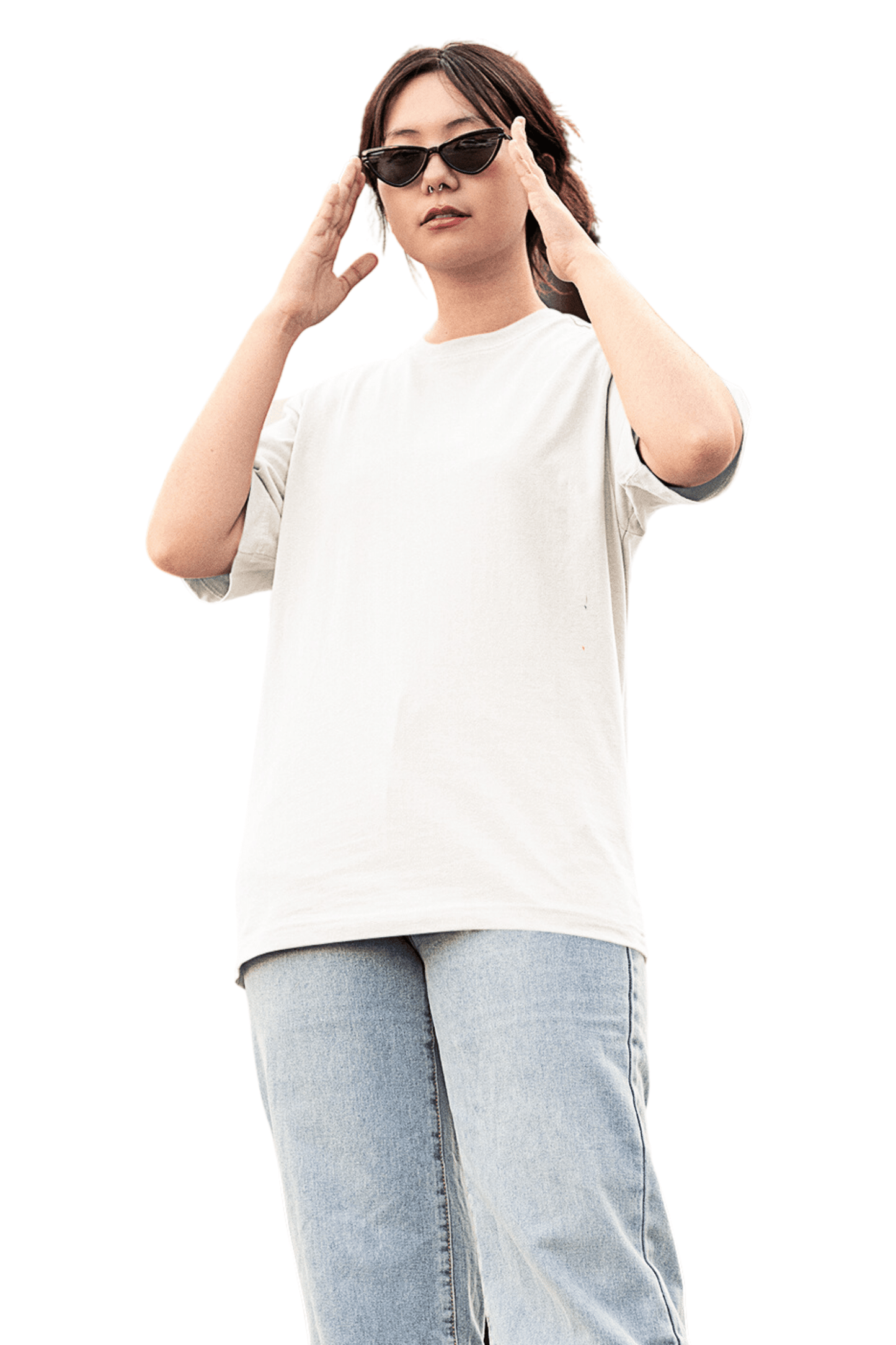White Oversized Tee for Women
