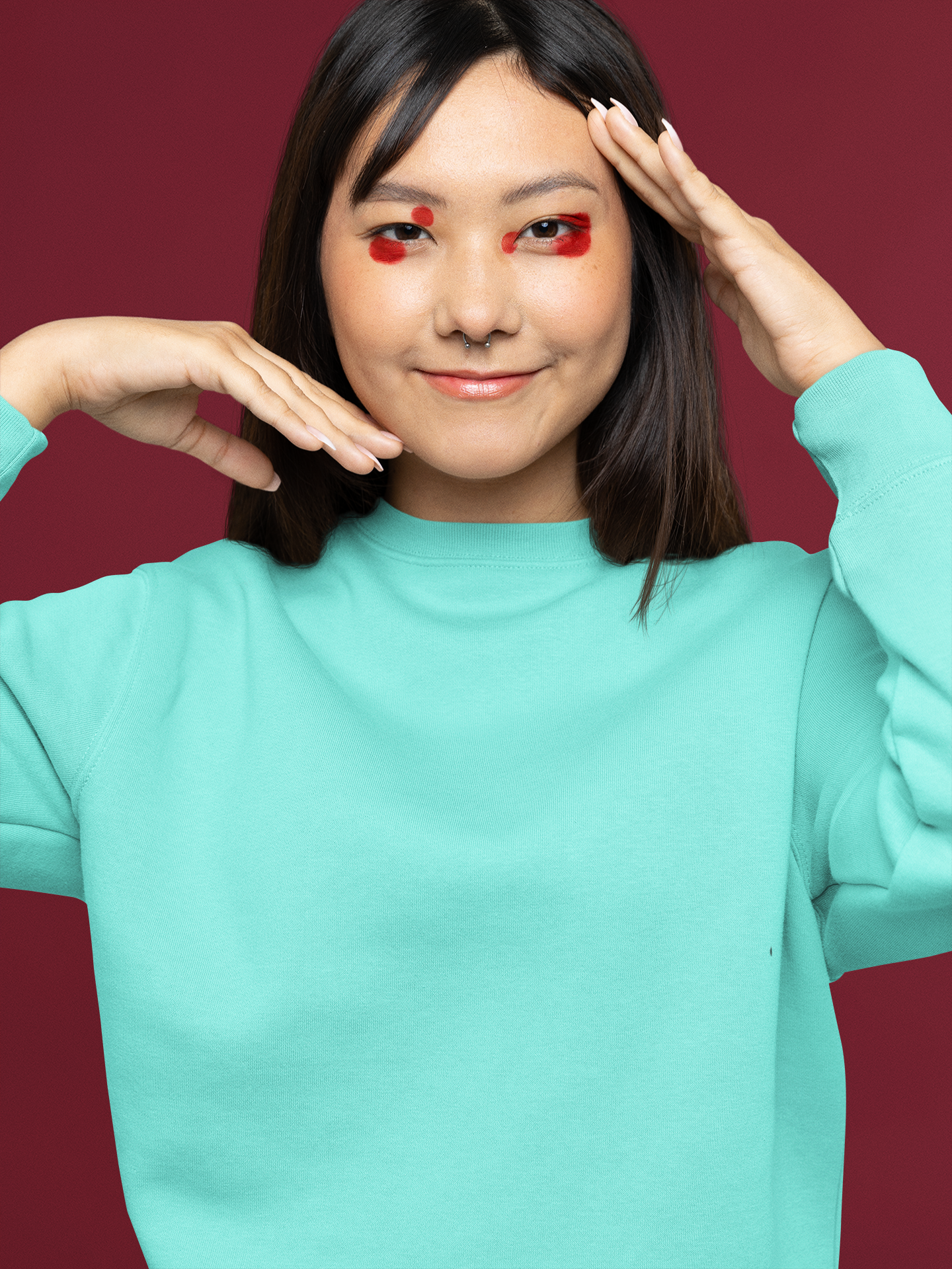 Women's Sweatshirt in Solid Mint