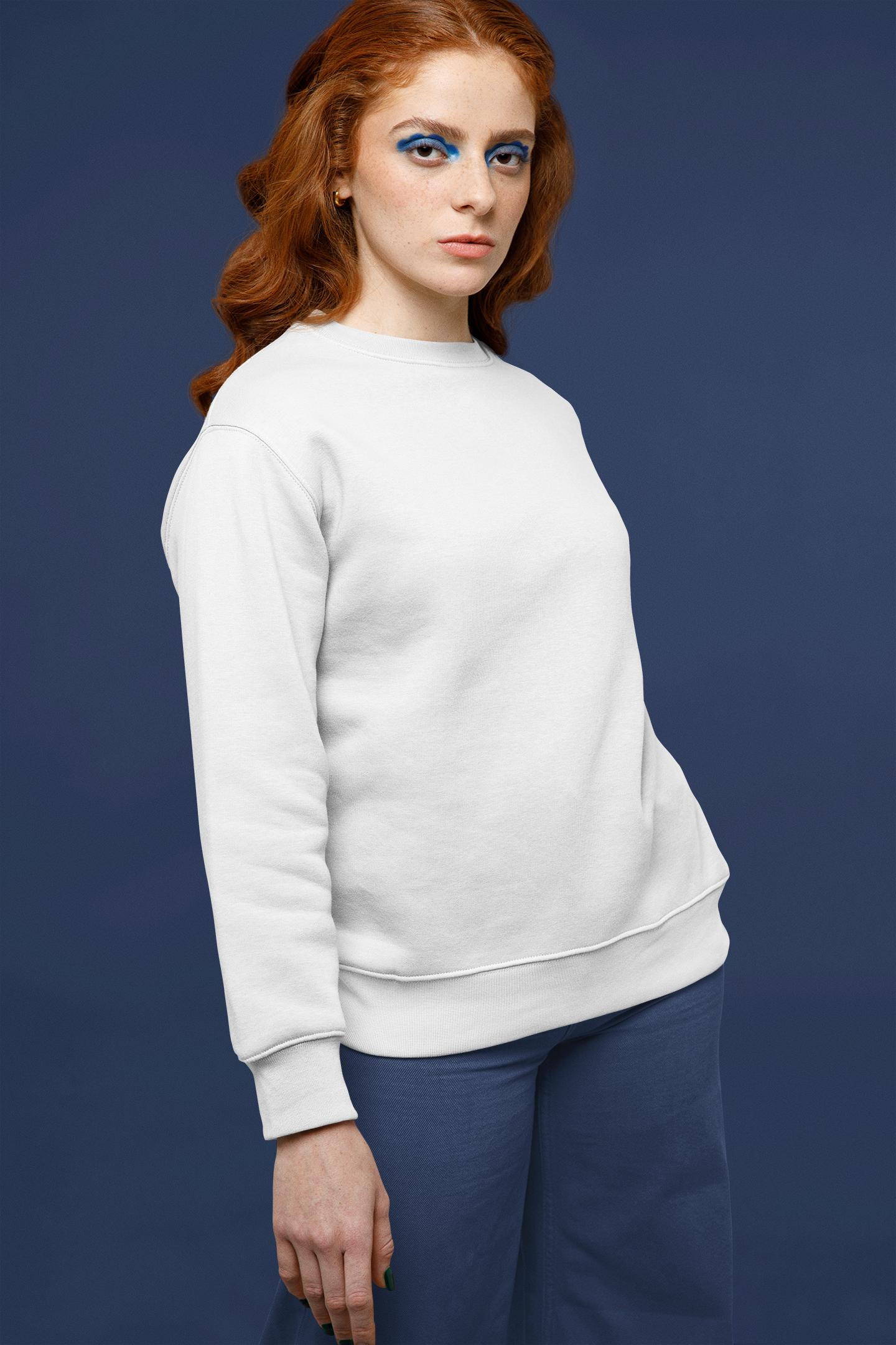 Women's Sweatshirt in Solid White