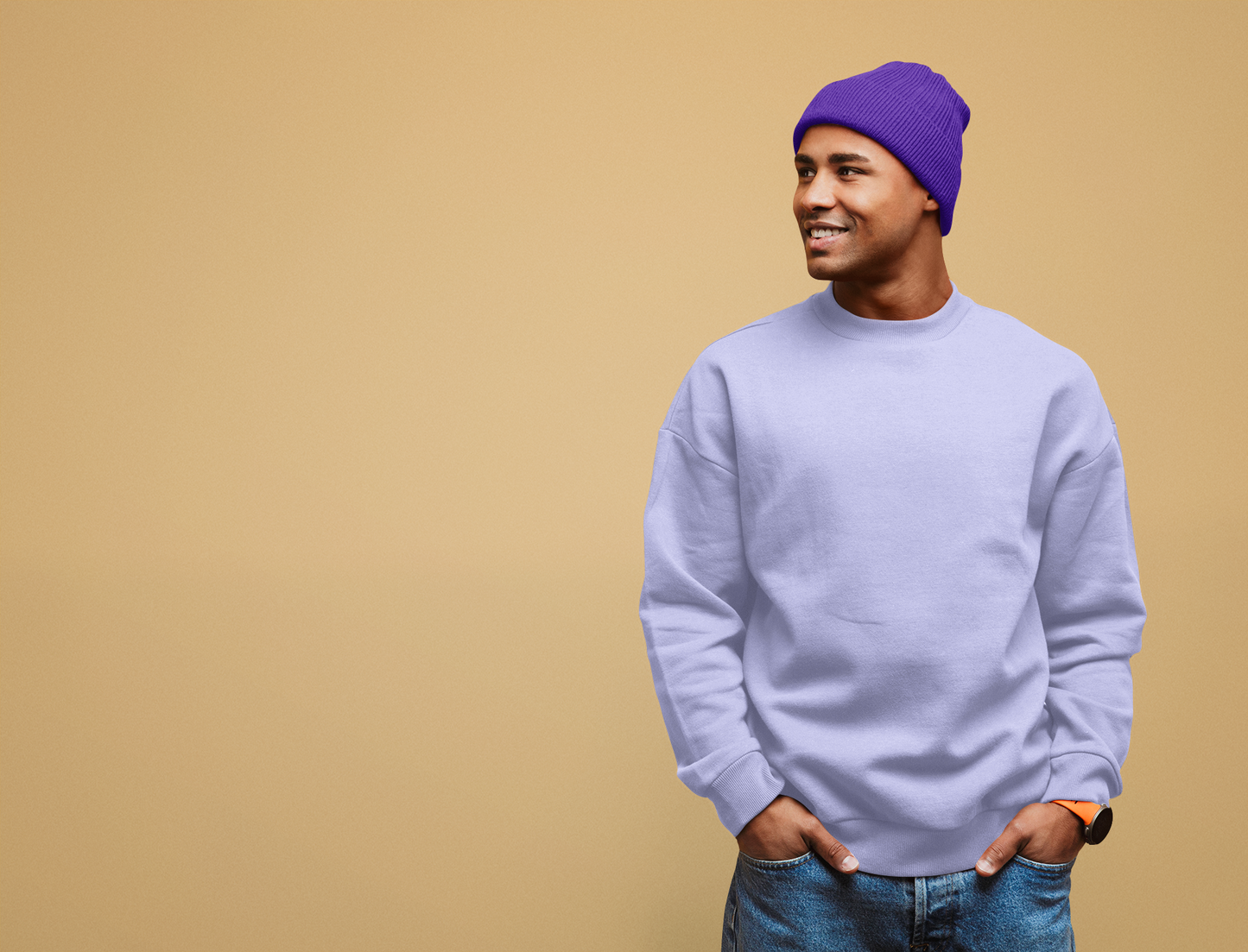 Men's Sweatshirt in Solid Lavender
