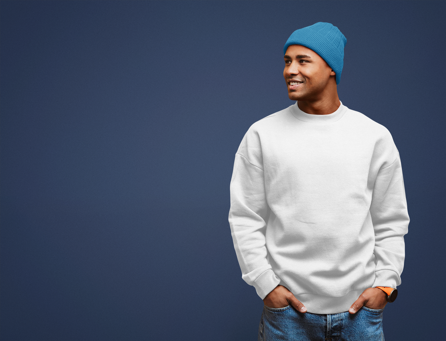 Men's Sweatshirt in Solid White