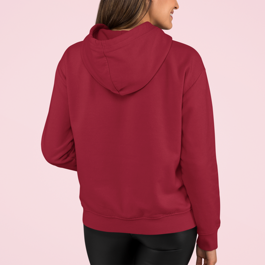 Women's Hooded Sweatshirt in Solid Maroon