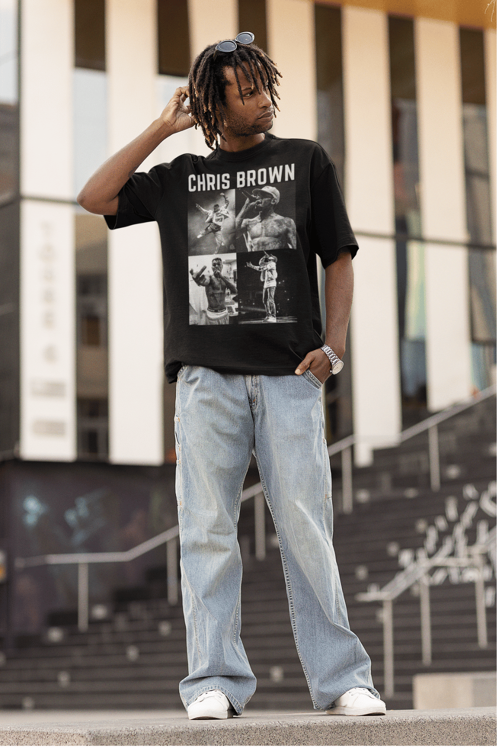 Chris Concert Photos in Black Oversized Tee
