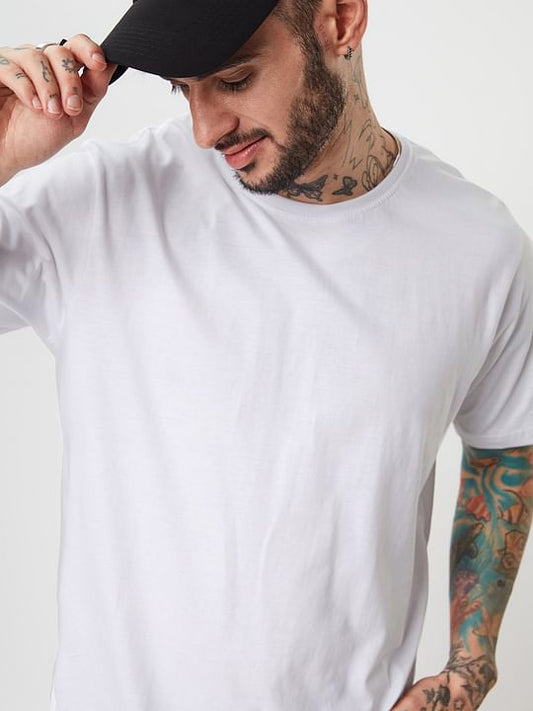 Men's Oversized T-shirt Solid White CAPTCHA