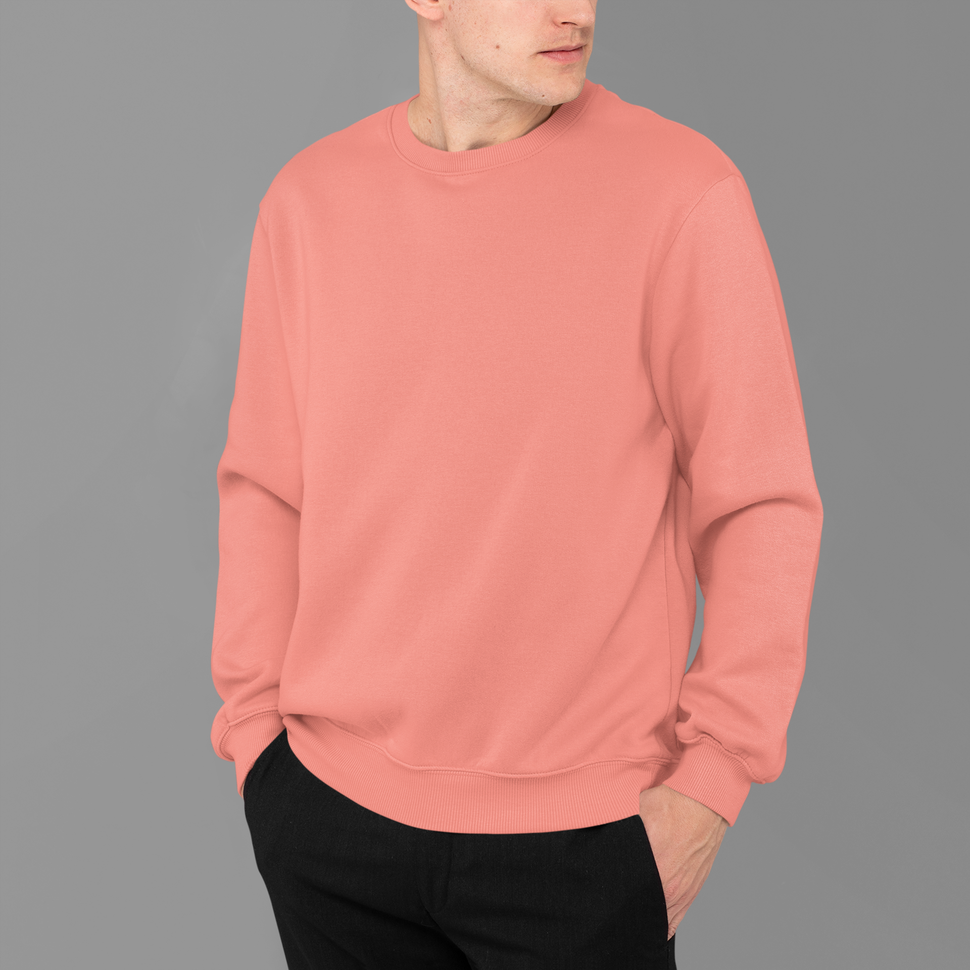 Men s Sweatshirt in Solid Peach