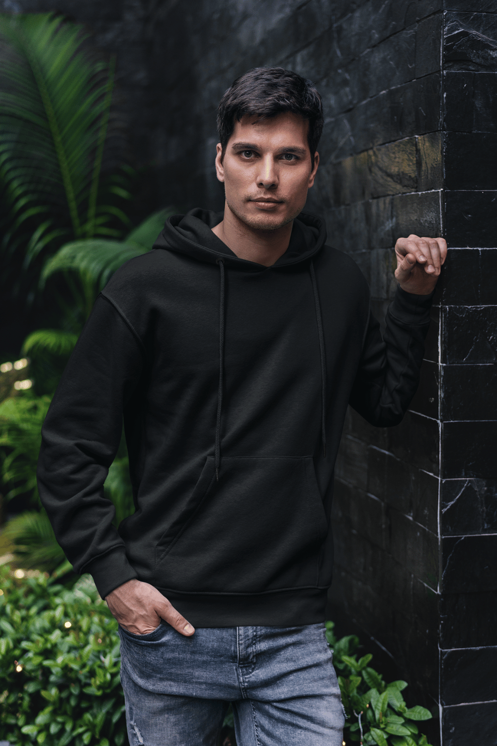 Men's Hooded Sweatshirt in Black color