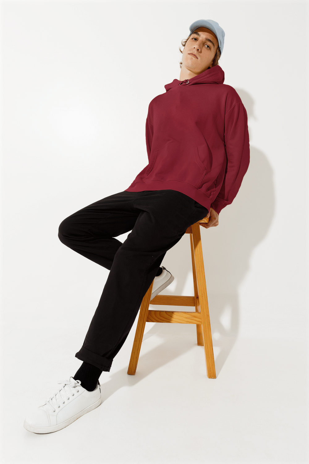 Men's Hoodie in Maroon color