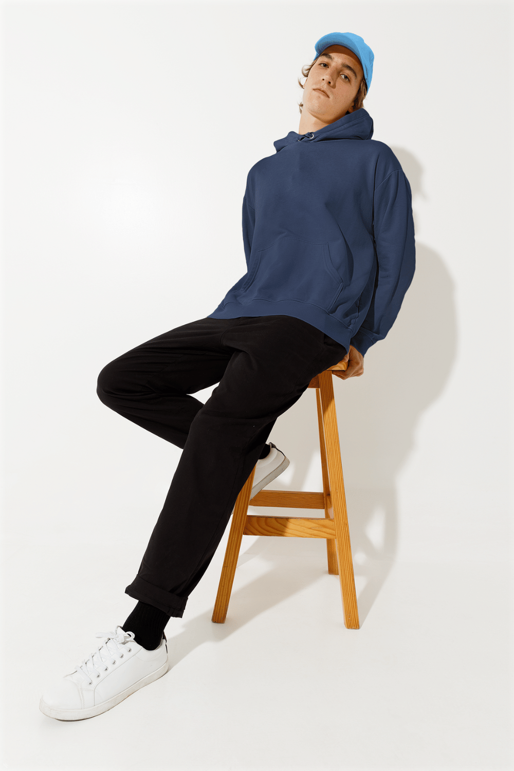Unisex Hoodie in Dark Blue color