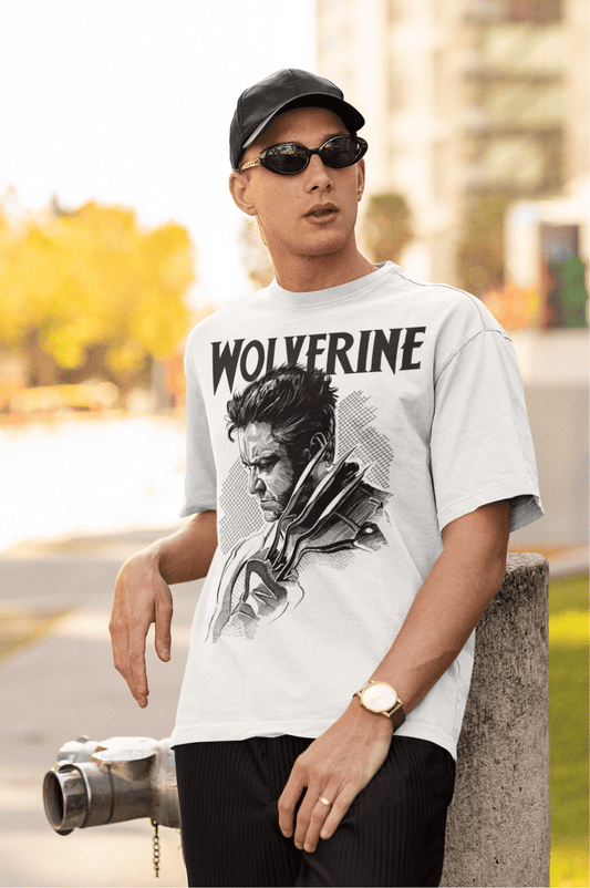 Wolverine Theme White Oversized Tee