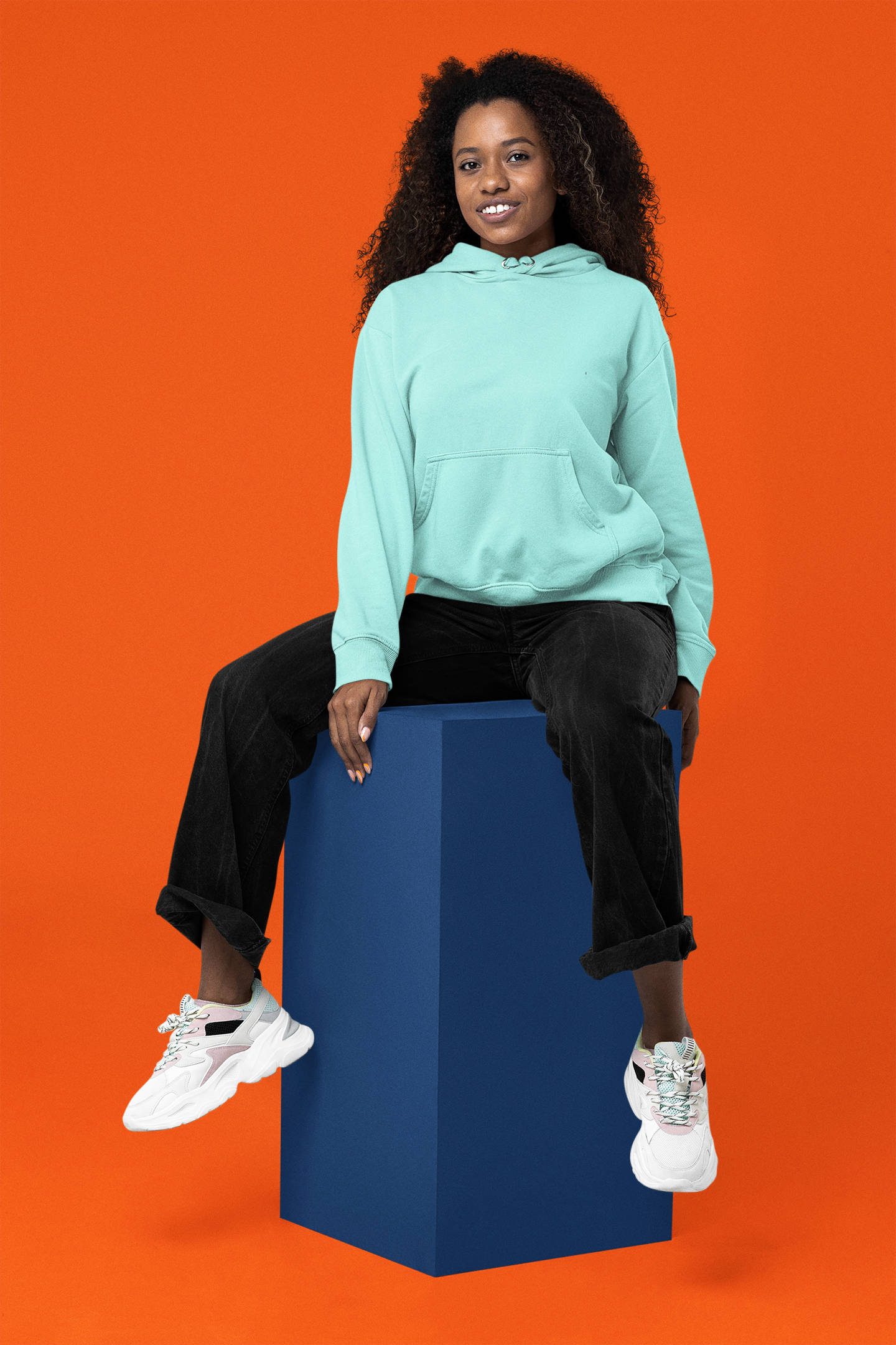 Women's Hooded Sweatshirt in Solid Mint CAPTCHA