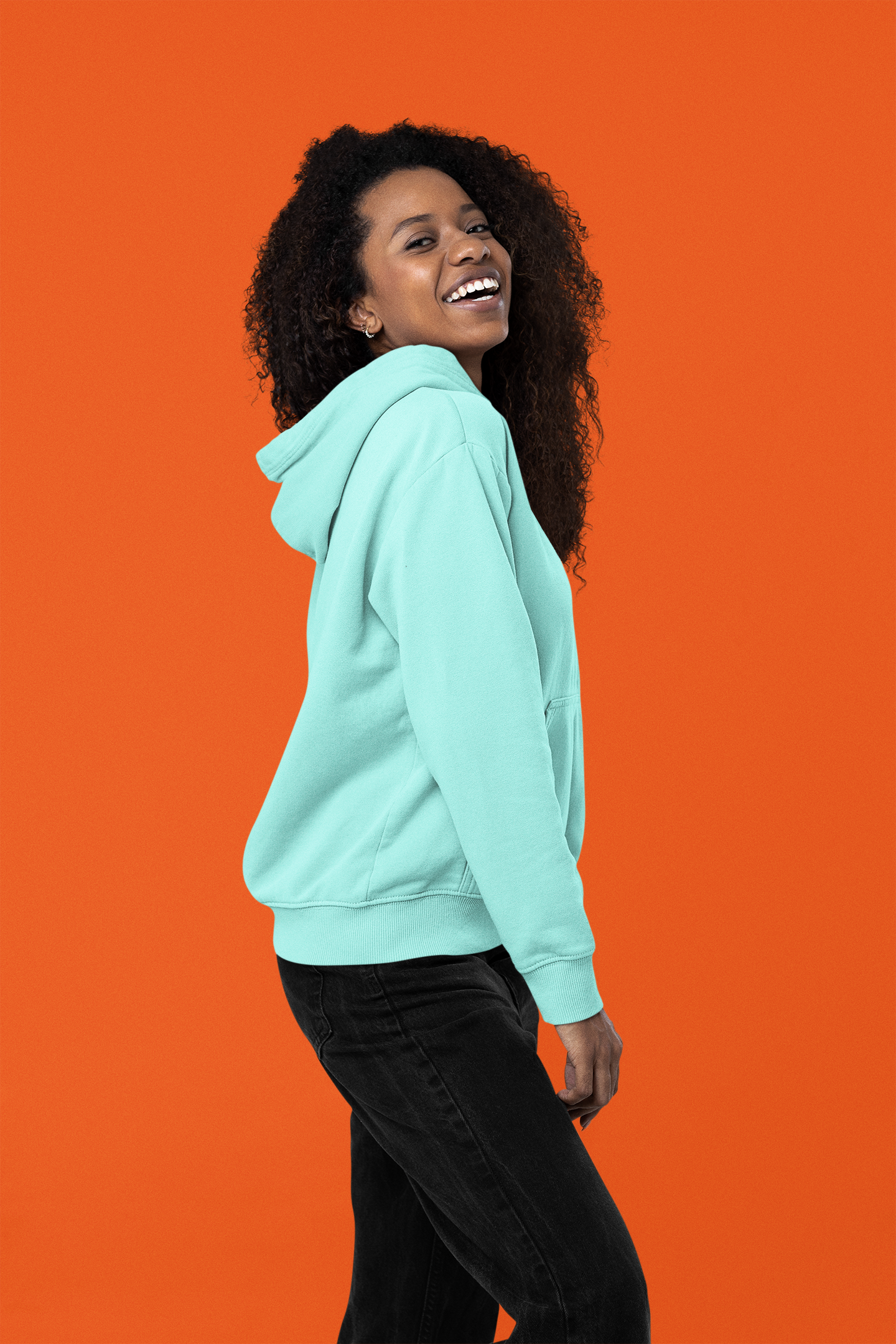 Women's Hooded Sweatshirt in Solid Mint CAPTCHA