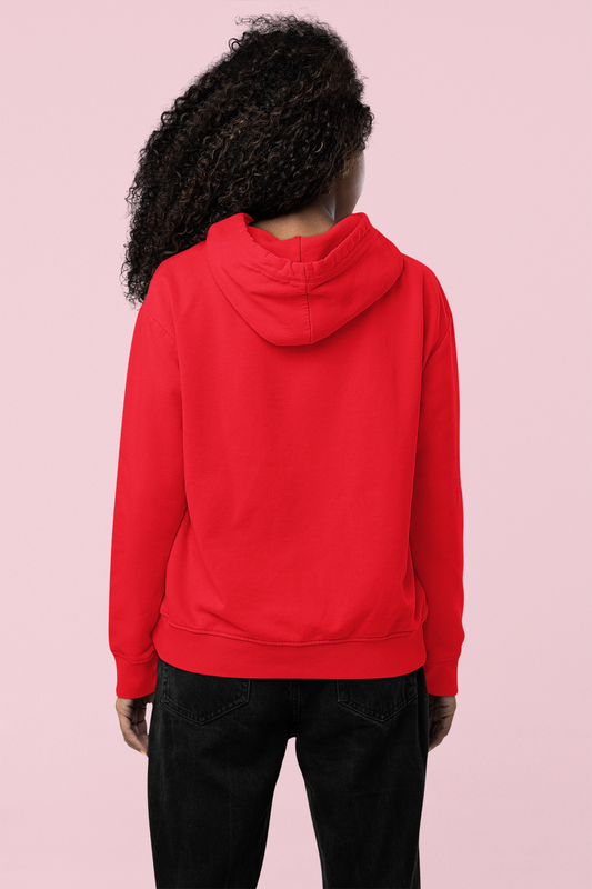 Women's Hooded Sweatshirt in Solid Red CAPTCHA