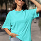 Women's Oversized T-shirt in Solid Cyan