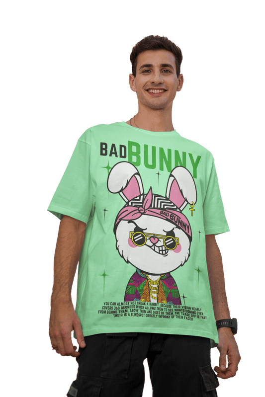 Men's Oversized T-shirt in Mint - Bad Bunny