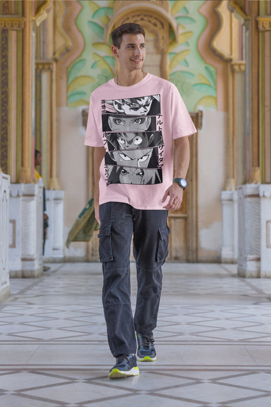 Anime eyes baby pink tshirt