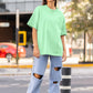 Women's Oversized T-shirt Solid Mint