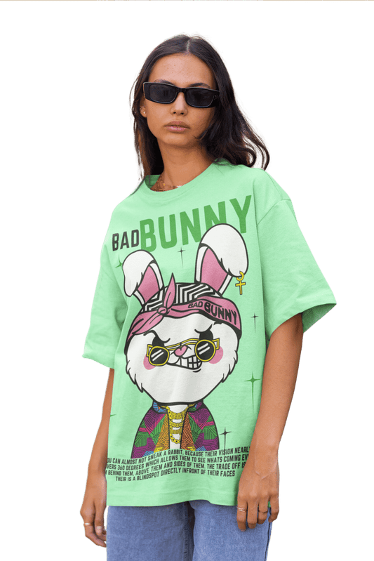 Women's Oversized T-shirt in Mint - Bad Bunny