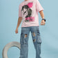 Men's Oversized T-shirt in Baby Pink - Travis Scott