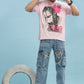 Men's Oversized T-shirt in Baby Pink - Travis Scott